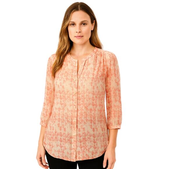 Cabi 756 Emerson Silk Blouse in Coral – NWT Size Medium - Picture 1 of 4